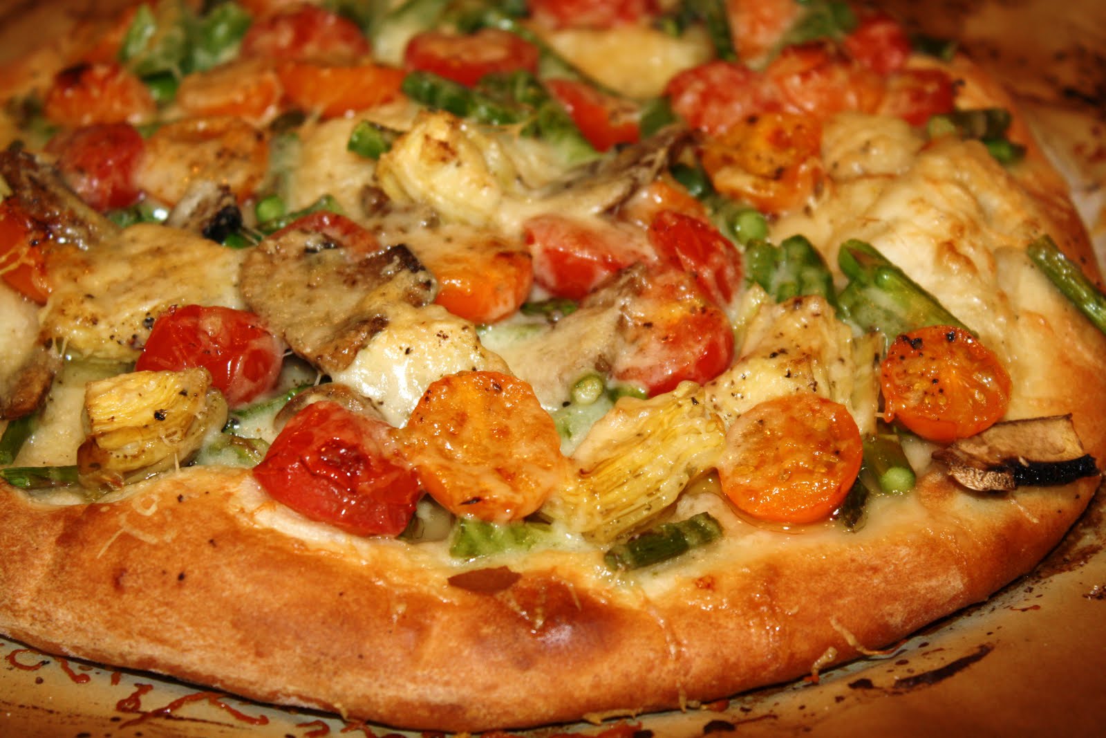 what's for dinner? spring vegetable pizza... 30 minutes