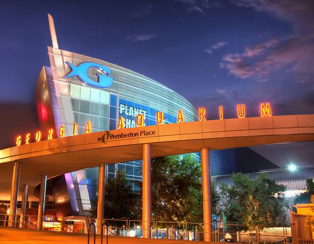 The world’s largest aquarium is located in Atlanta, Georgia. It houses more than 120,000 animals, representing 500 species in 8.5 million gallons of water. There are 60 different habitats with 12,000 square feet of viewing windows, and it cost $290 million to build.