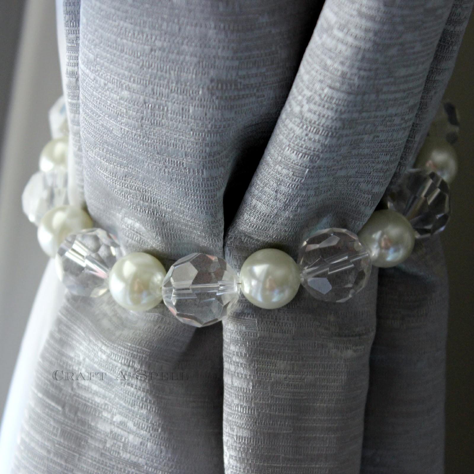 Craft A Spell DIY Pearl and Crystal Curtain Ties