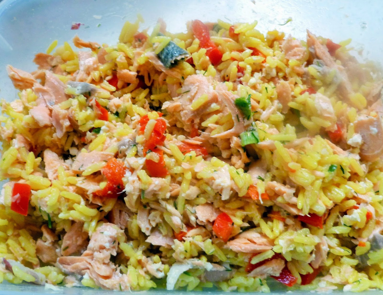 Lindaraxa Stuffed Red Bell Peppers With Salmon And Yellow Rice