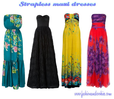 strapless maxi dresses