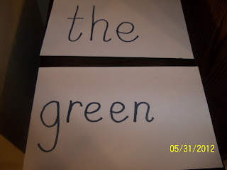 sight words, the, green, sand art, kindergarten, 1st grade, 2nd grade