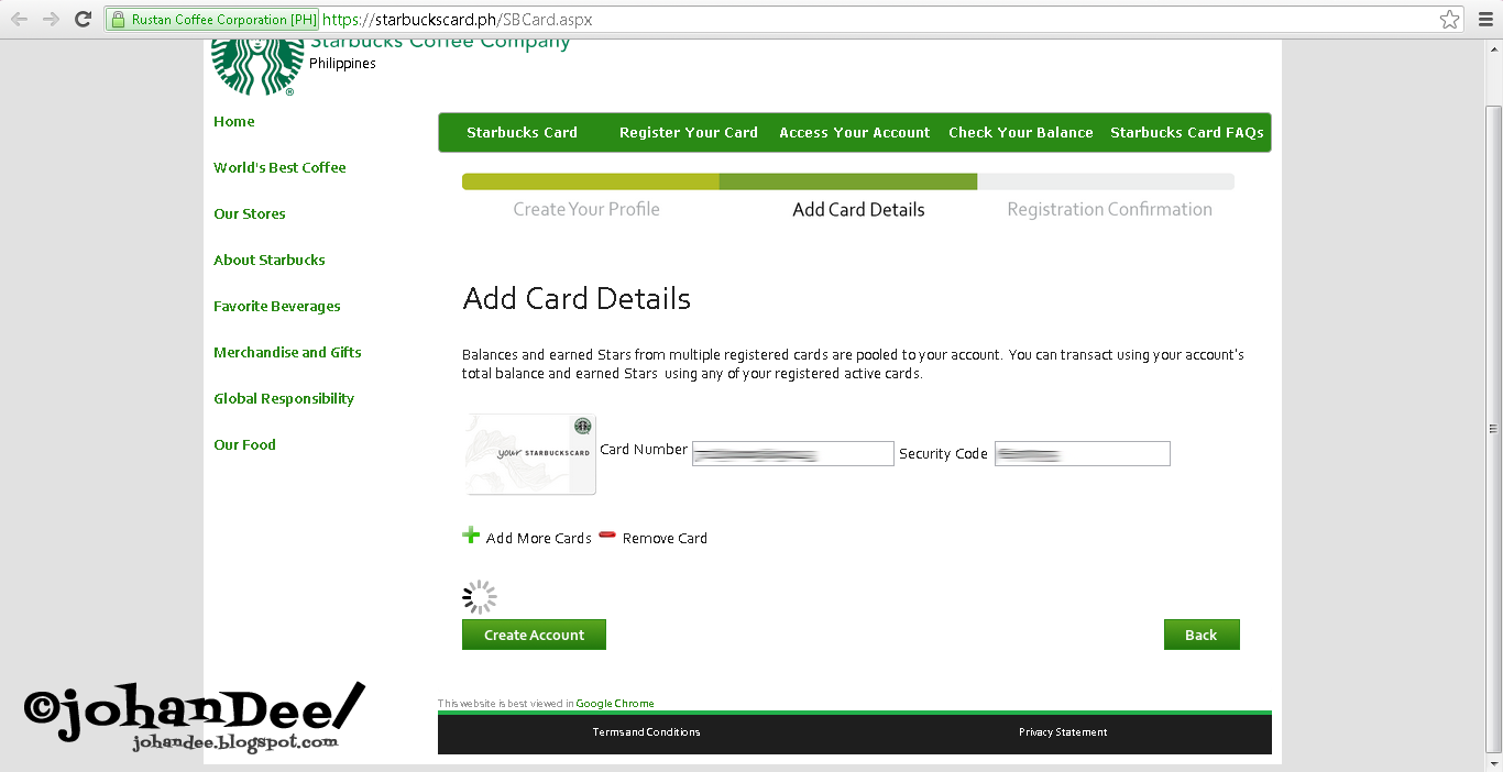Register Your Starbucks Card Online )) ©johanDee/