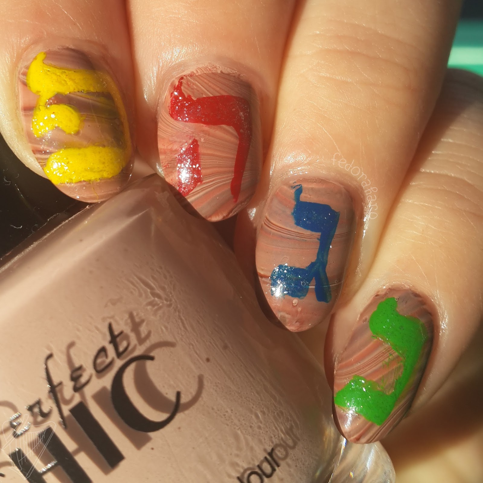 Fedora Harp Notd Hanukkah Nails 2