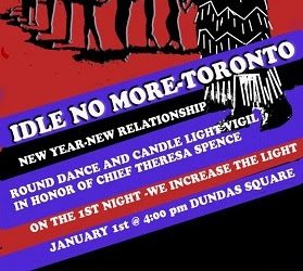 Idle No More, Toronto New Year's Day, Dundas Square 4:00 PM.