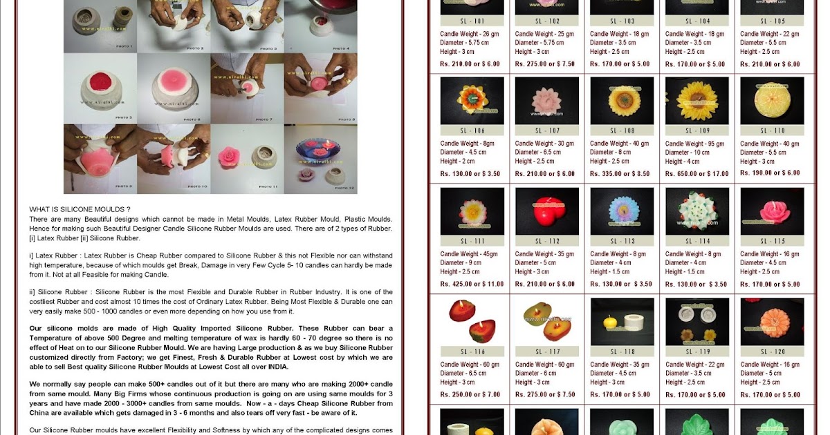 Silicone Rubber Mould for Candle Making Silicone Candle Moulds