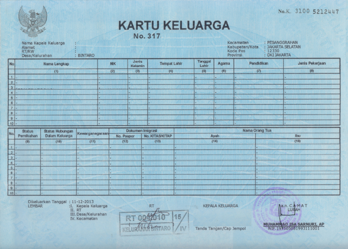 Bagaimana cara mencetak Kartu Keluarga yang baik dan benar