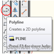 Gambar 09. Klik kiri polyline Gambar 09. Klik kiri polyline