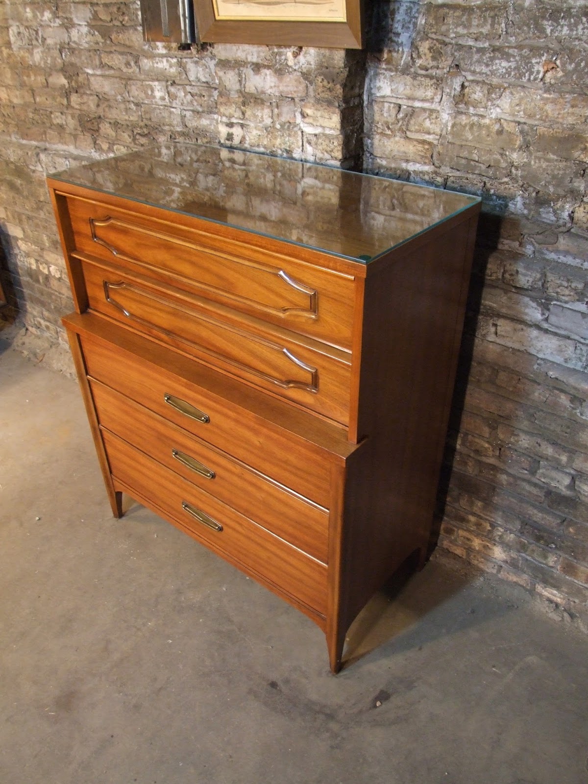 Mid Century Chicago Kent Coffey "Marquee Modern" Highboy Dresser