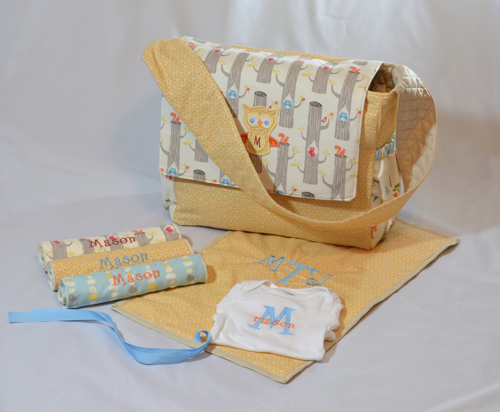 Owl Diaper Bag Gift Set Andrea Lynn HANDMADE