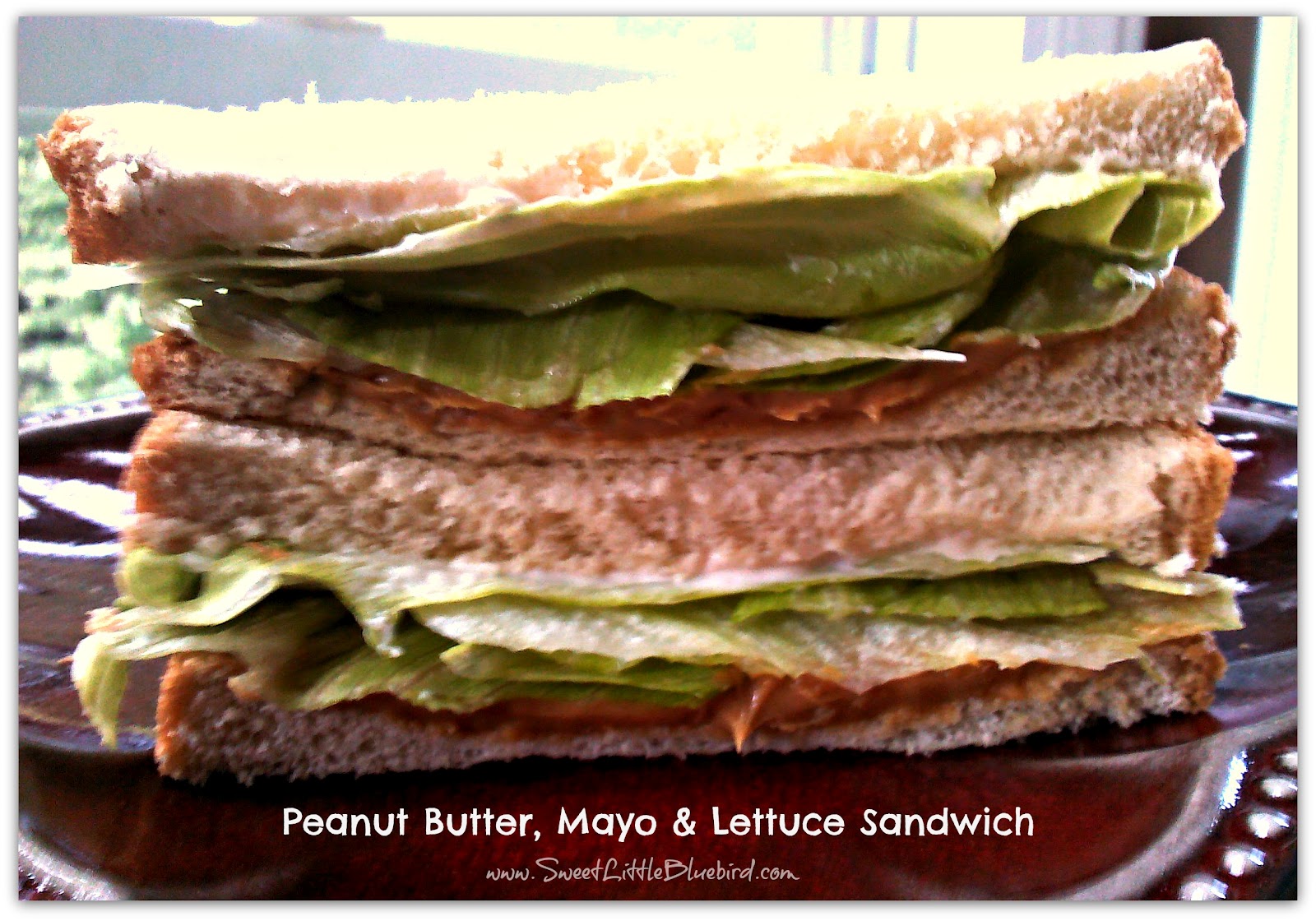 Peanut Butter, Mayonnaise and Lettuce Sandwich Sweet Little Bluebird