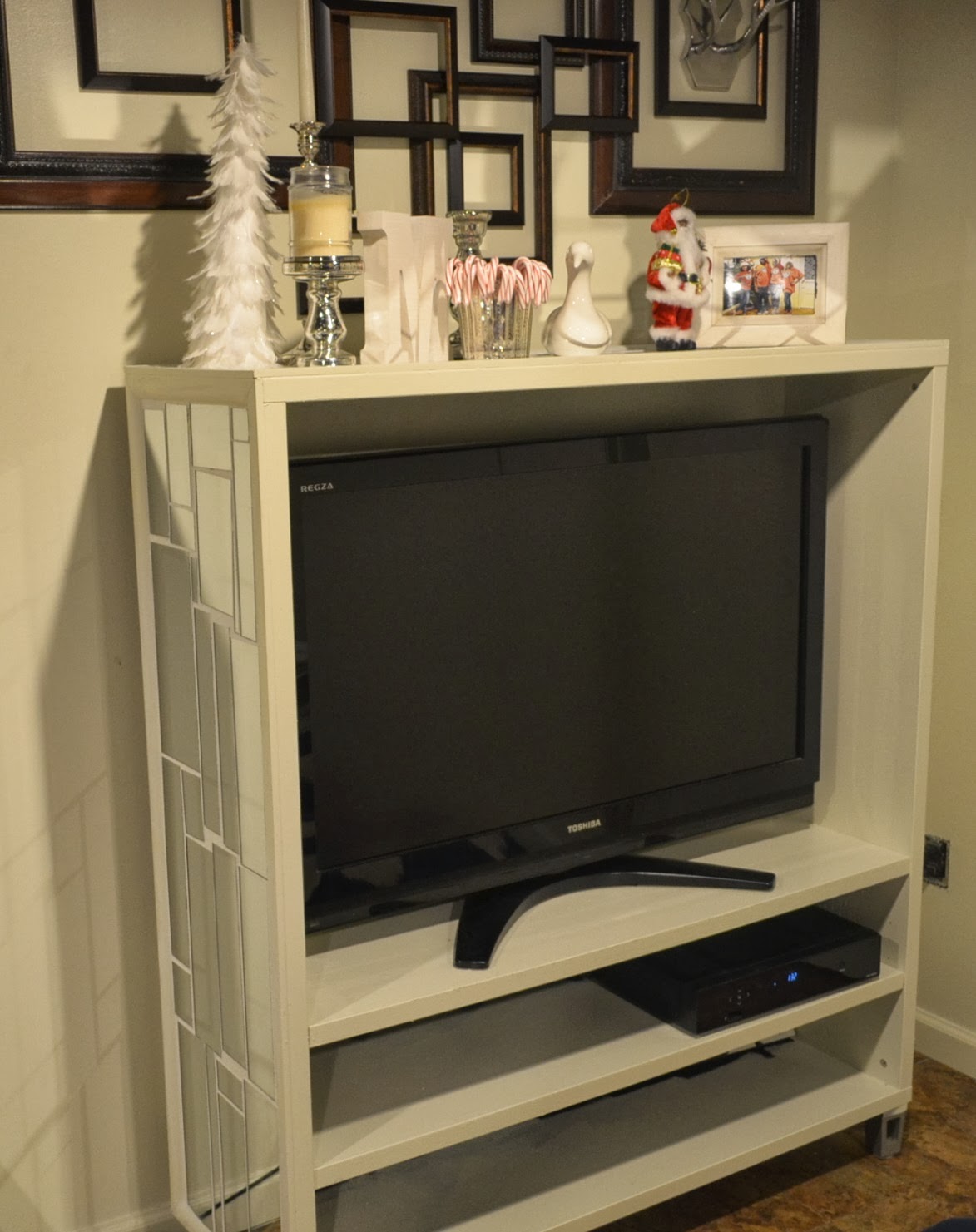 DIY'd Television Shelf for the family room That Black Chic