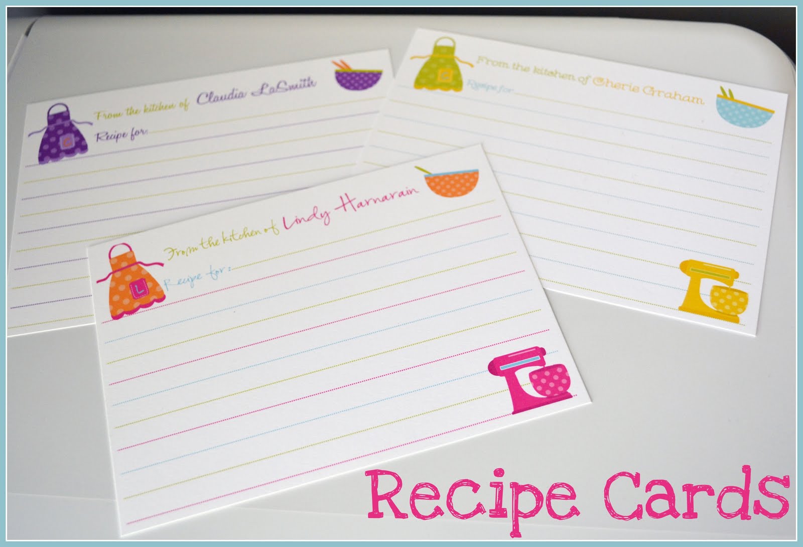 customizable recipe cards