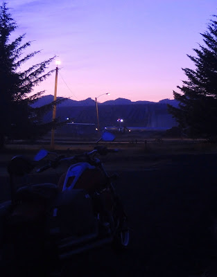 Oregon sunrise over a Yamaha Raider