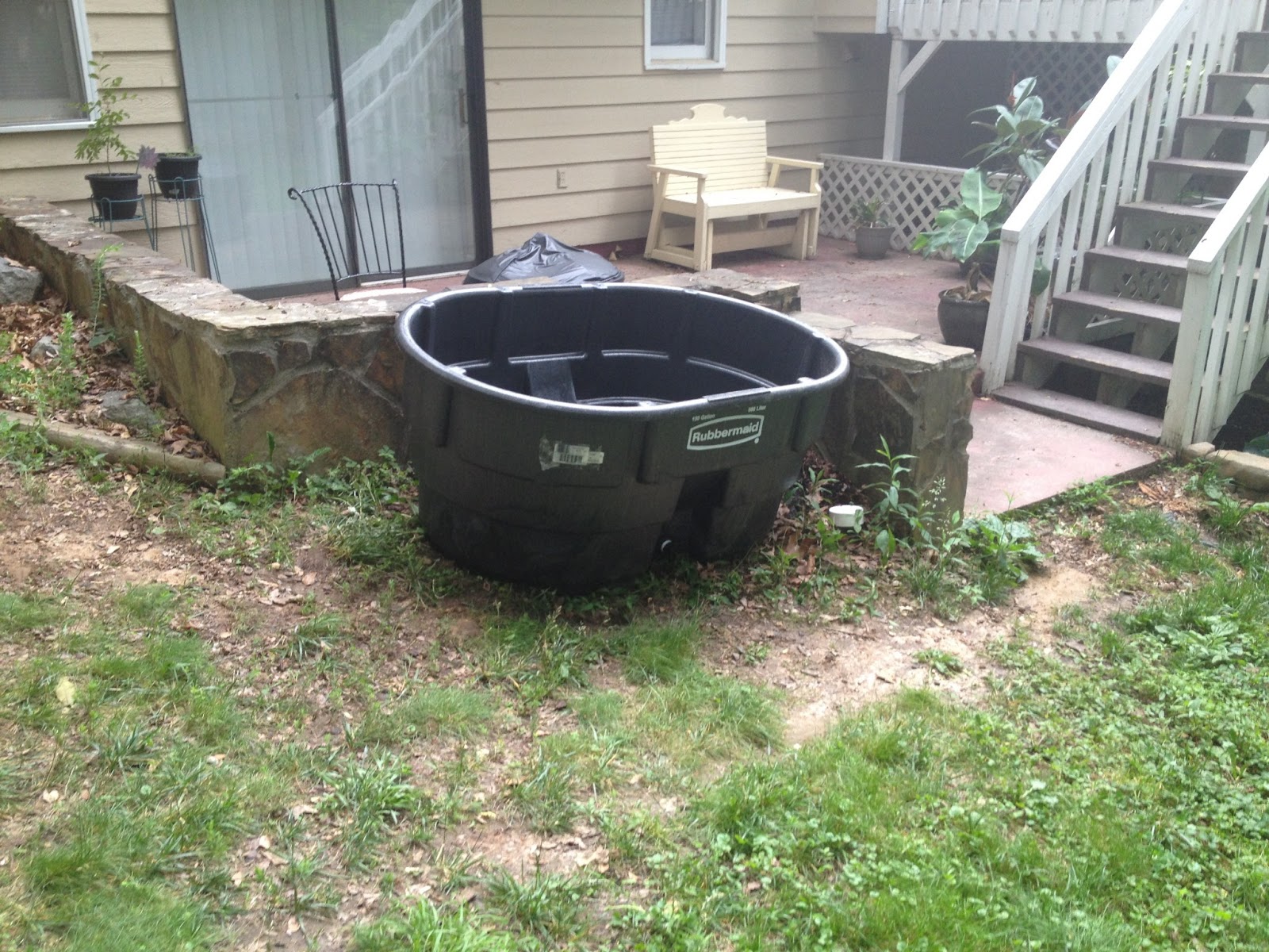 The Hawkins' Family Pond Stock tank filter and bottom drain