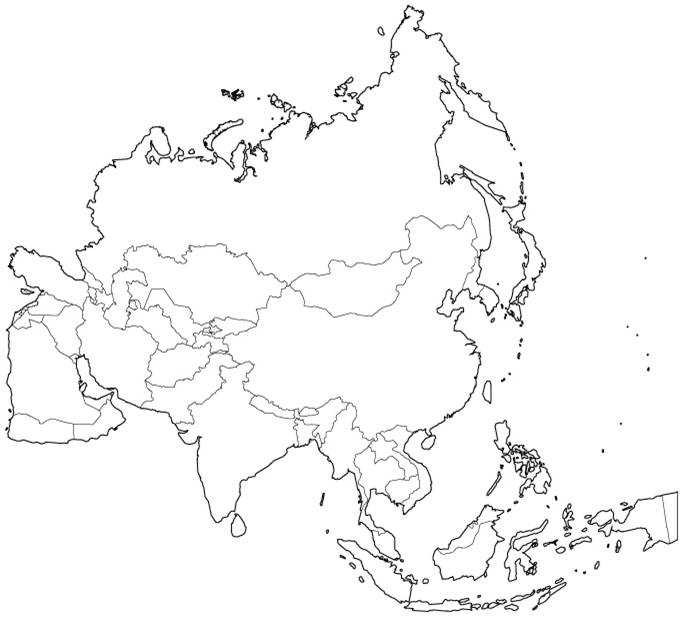 Контурная Карта Крыма Черно Белая