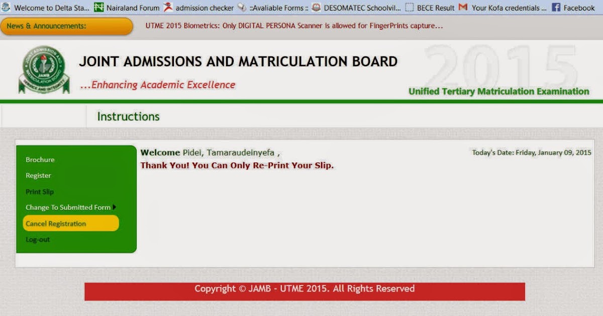2016 2017 jamb check admission status image