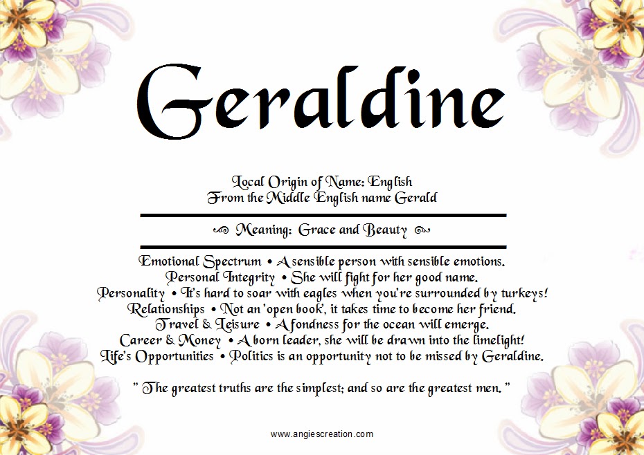 Geraldine Unique Names