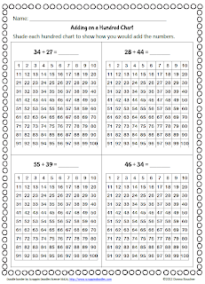 Classroom Freebies: 100 Chart Addition