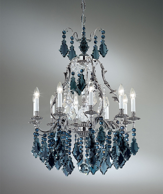 Tradition Interiors Of Nottingham Prestigious Lighting Collection Alpha Black Crystal Chandelier With 10 Lights