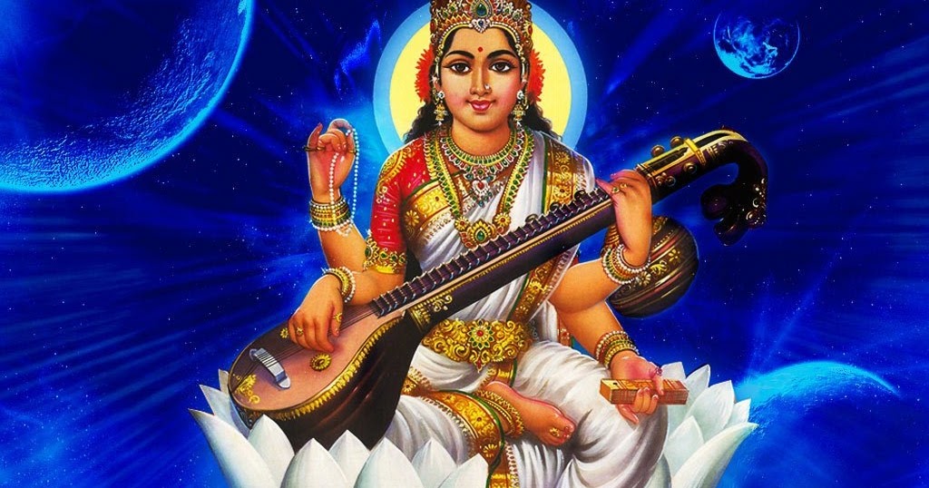 Maa Sharda HD Wallpaper For Desktop | Saraswati Mata HD Wallpaper
