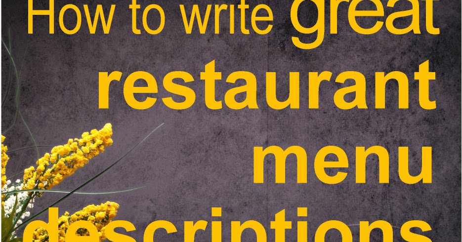how to write a restaurant menu