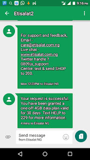 Etisalat free 4GB Data awooof keep dialing *8186*1#