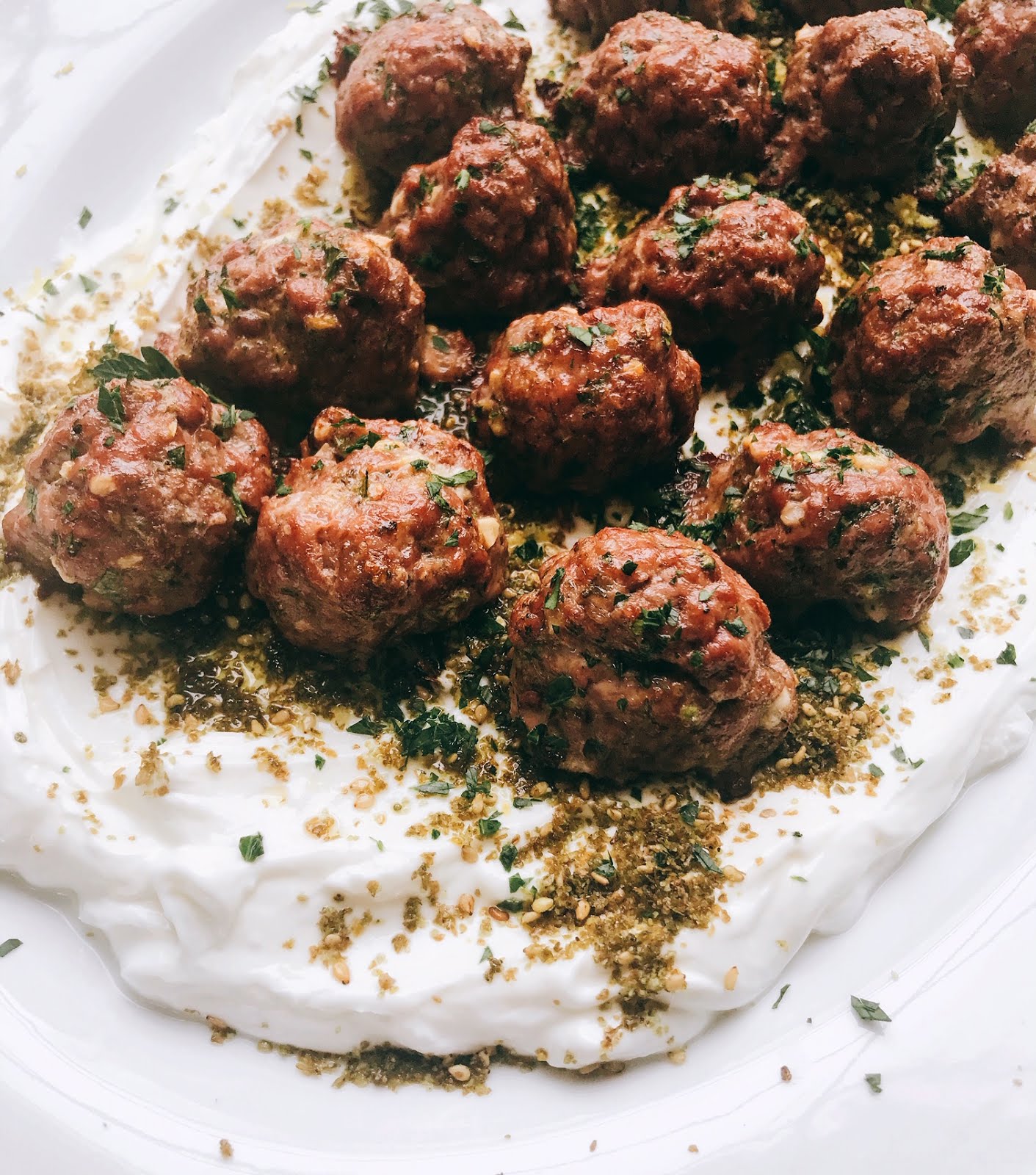 Lamb Meatballs with Za’atar Spiced Yogurt Chef Jen