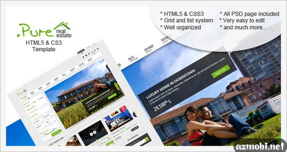 .Pure Real Estate HTML5 & CSS3 Template