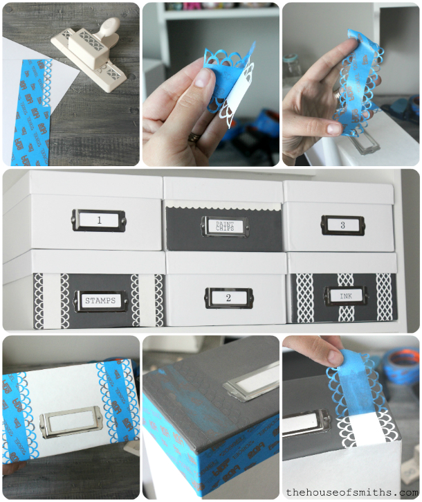 DIY Stenciled Storage Boxes