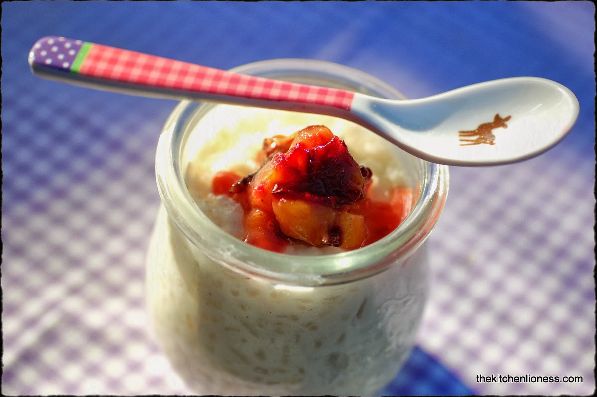 The Kitchen Lioness FFwD Rice Pudding with caramelized Italian plums