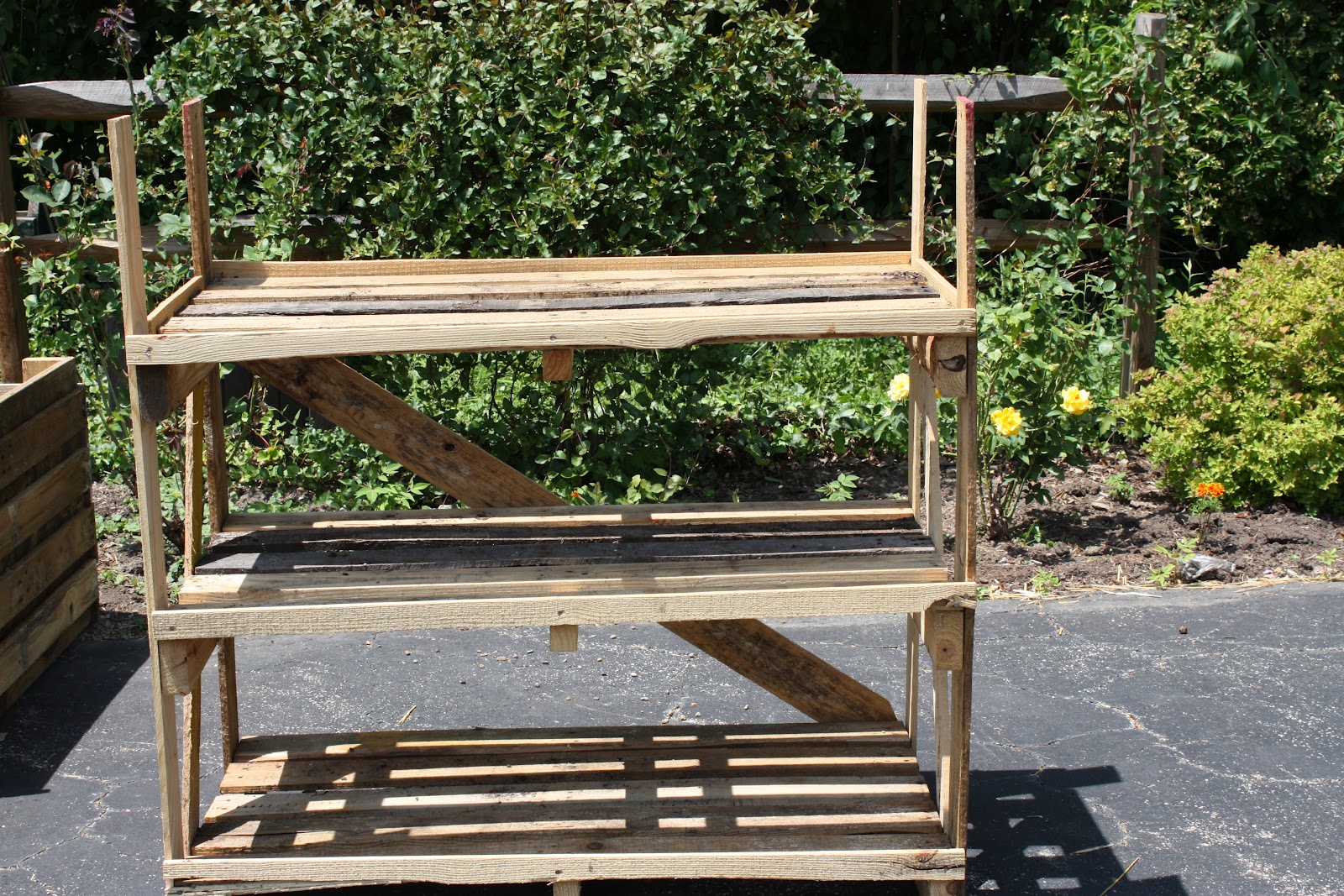 Creating With The J's Pallet planters and trellis