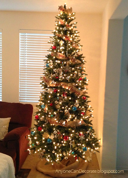 Anyone Can Decorate: DIY Burlap Christmas Garland Tree Wrap