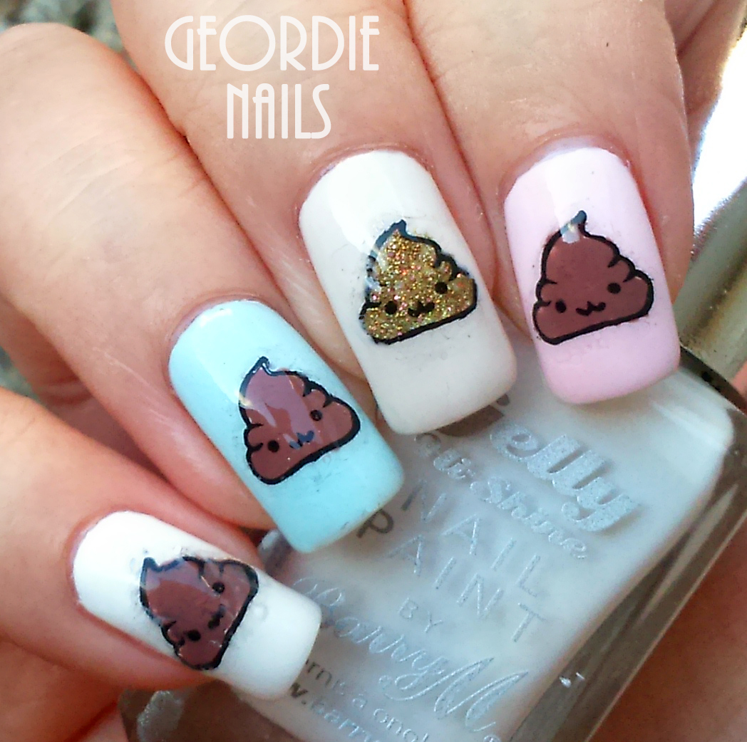 Geordie Nails Poop Emoji Manicure