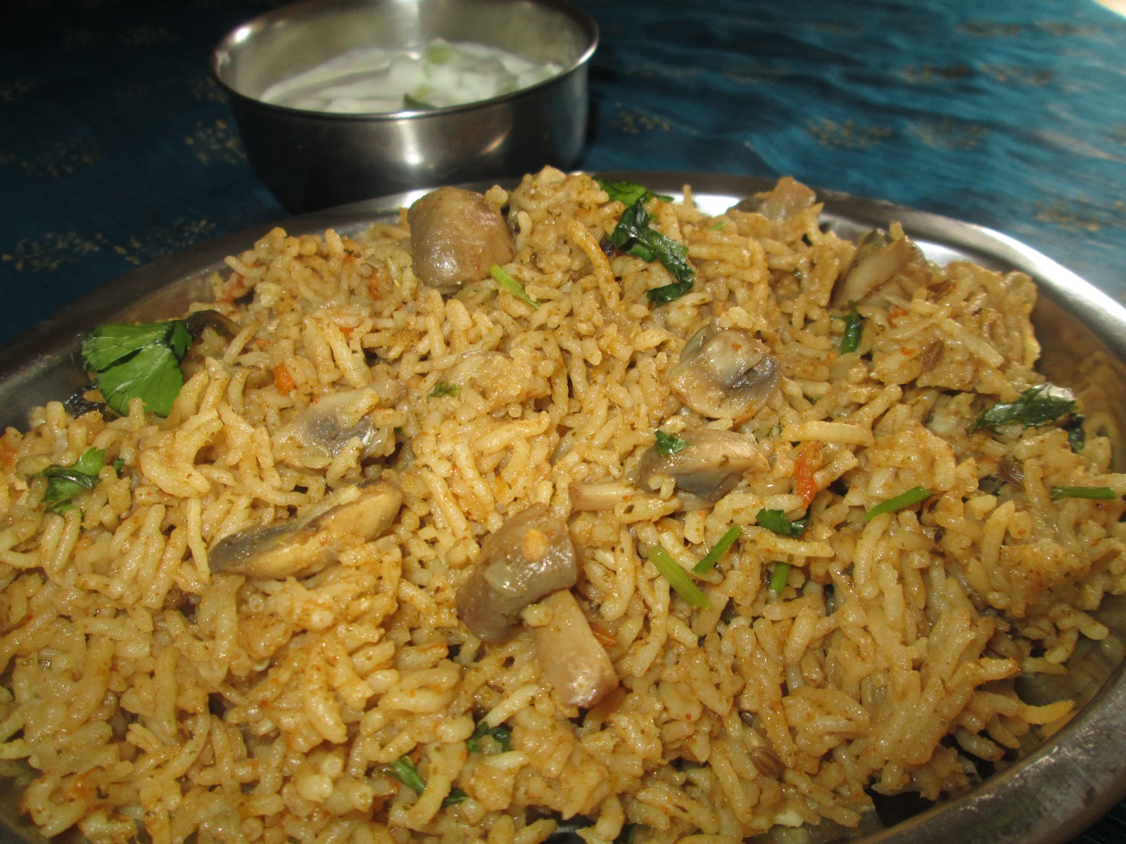 mushroom rice indian recipe