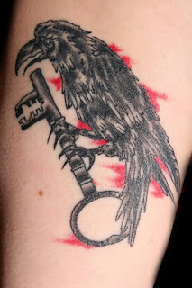Raven tattoo witha Key