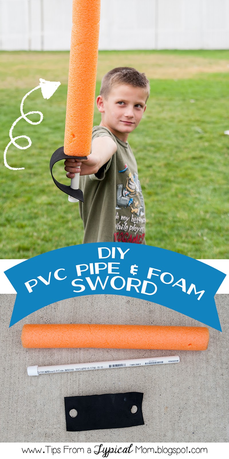 {DIY} PVC Pipe & Foam Sword Tips from a Typical Mom
