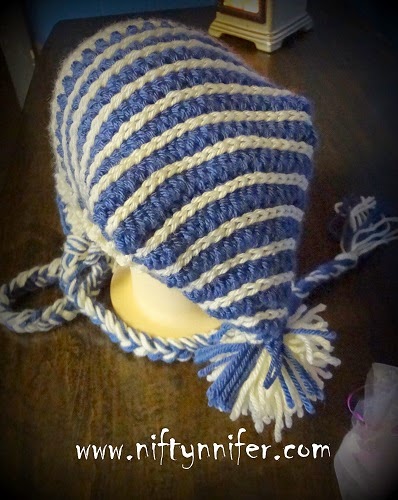 Free Crochet Pattern ~ Baby Ice Spiral Hat http://www.niftynnifer.com/2014/08/free-crochet-pattern-baby-ice-spiral-hat.html #Crochet #Crochetbaby #Crochethat