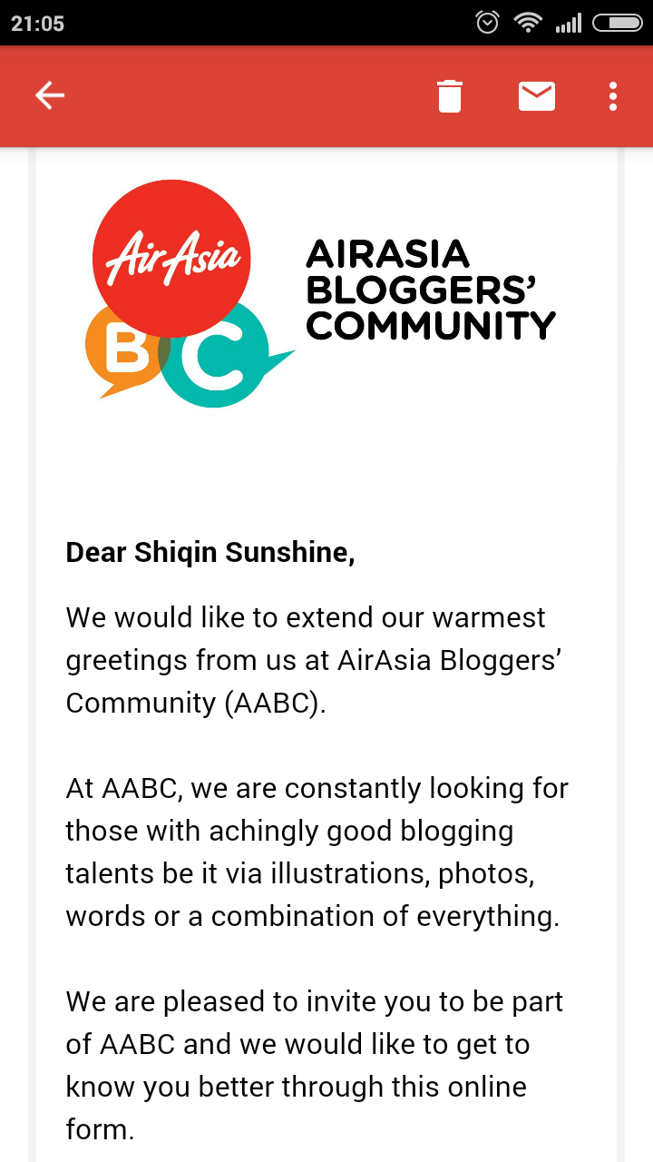 Cara Join Airasia Bloggers Community Aabc Blog Shiqin Sunshine