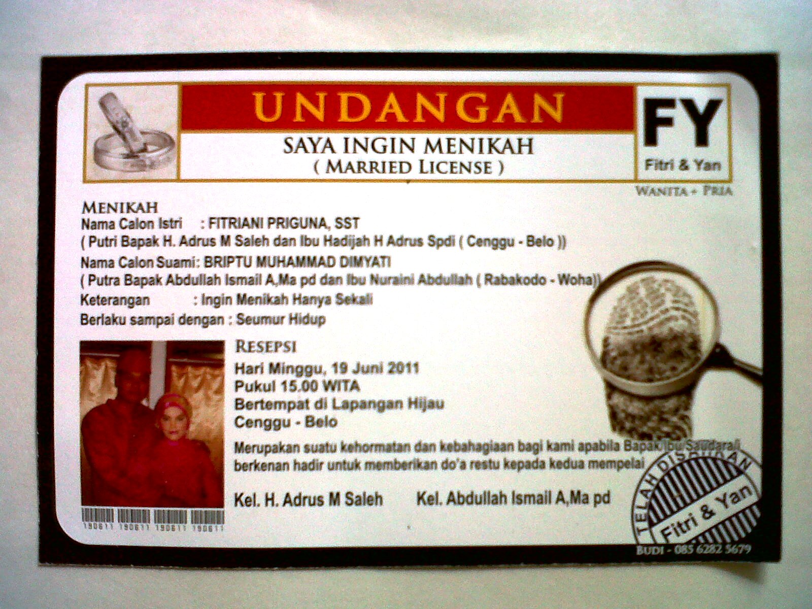 HN SOUVENIR Undangan Sim Unik