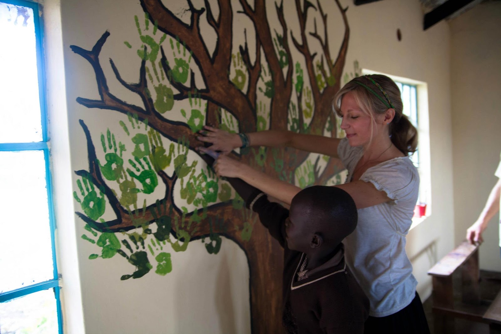 handprint murals on Pinterest Wall Murals, Murals and School Murals