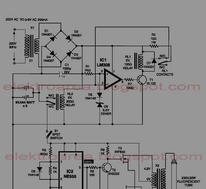 Schematic & Wiring Diagram: 6 Volt Automatic Emergency Light Battery