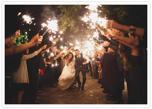 Wedding Sparklers Ideas and Inspiration - Sparklers as the Bride and Groom Exit or Leave the Wedding Reception 02