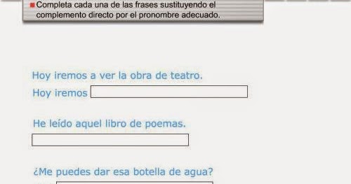 6º DE PRIMARIA: Unidad 4. Lengua. Complemento directo e indirecto