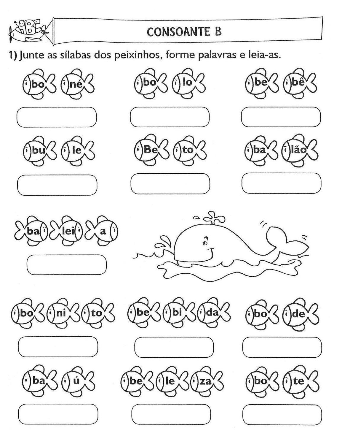 ATIVIDADES DE ALFABETIZAÇÃO - JUNTANDO SÍLABAS (IV) - PORTAL ESCOLA