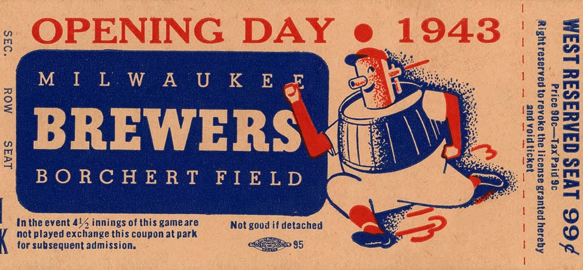 Borchert Field 1943 Opening Day Ticket printer's proof
