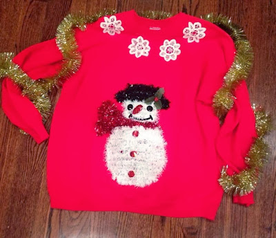 diy snowman ugly christmas sweater