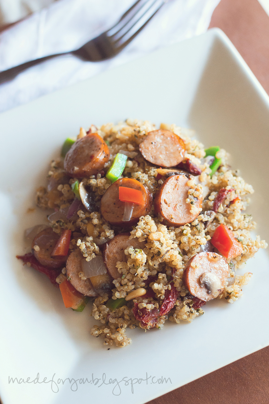 maede.for.you. Spicy Chicken Sausage & Quinoa Pilaf