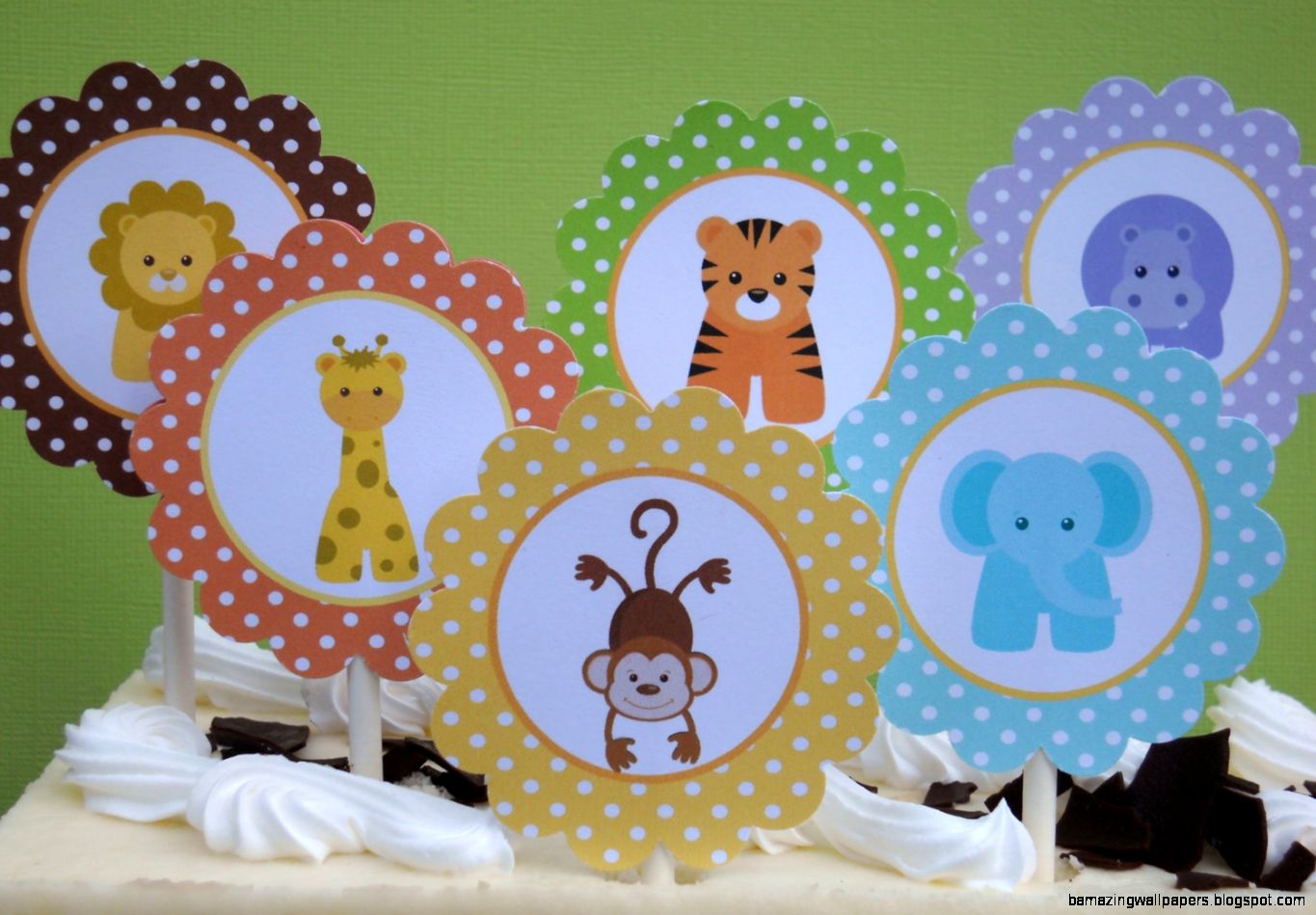 BABY JUNGLE ANIMALS Printable Cupcake Toppers by traditionsbydonna BABY JUNGLE ANIMALS Printable Cupcake Toppers by traditionsbydonna