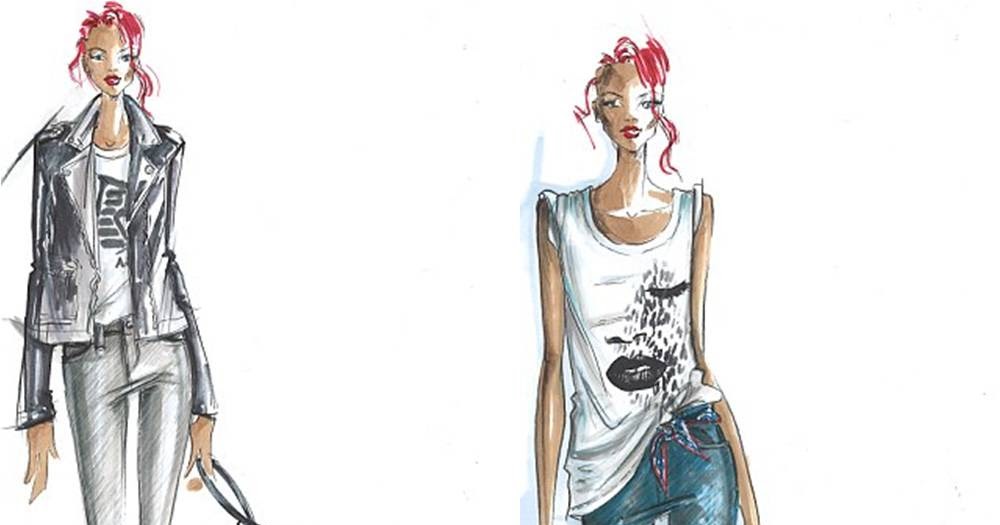 Rihanna sketches for Emporio Armani